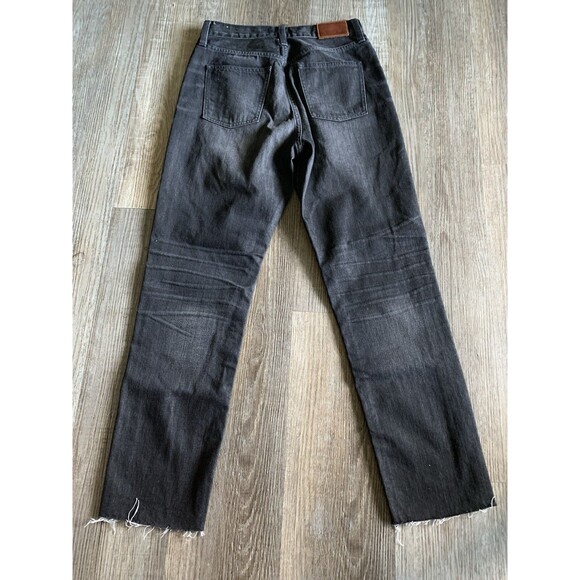Madewell The Perfect Summer Black Denim Cotton Whisker Raw Hem Jean 26 X 27 - Picture 9 of 9
